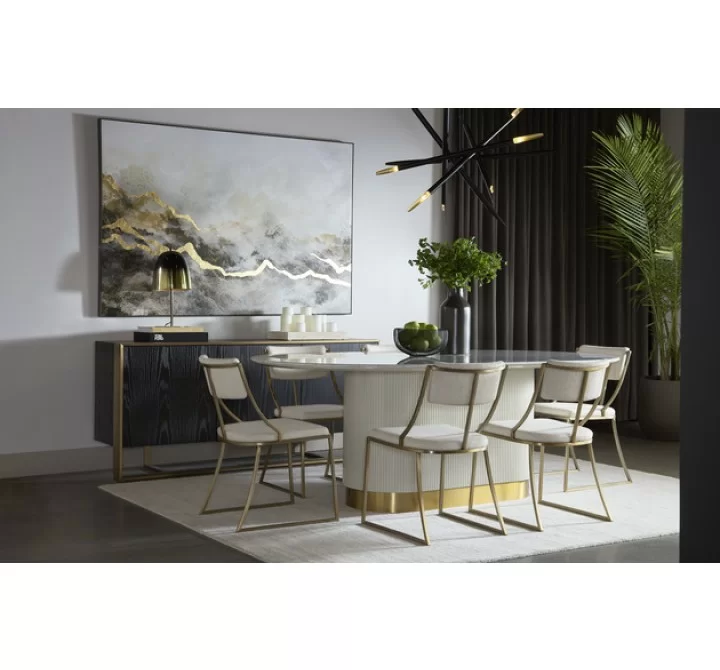 Sunpan Paloma Dining Table - Oval - White Marble - 84" 1