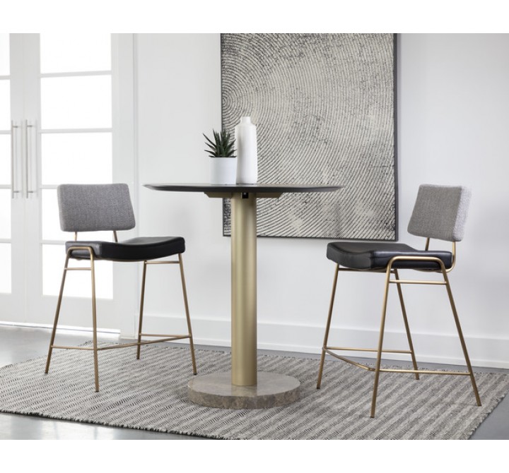 Sunpan Brinley Counter Stool Gold - Nightfall Black / Chacha Grey - Lifestyle