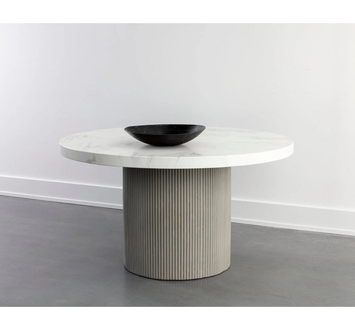 Sunpan Nicolette Dining Table Light Grey - Marble Look - Lifestyle