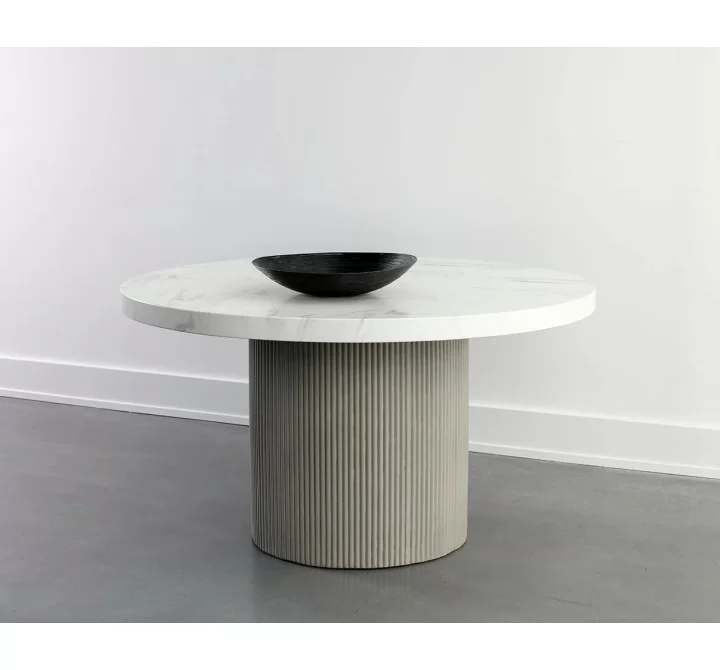Sunpan Nicolette Dining Table Light Grey - Marble Look - Lifestyle