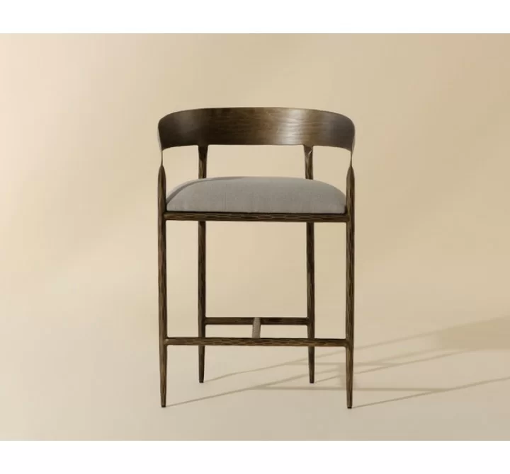 Sunpan Zanatta Counter Stool - Zenith Taupe Grey Front