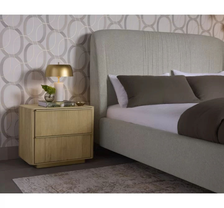 Sunpan Kalla Nightstand, Rustic Oak - Lifestyle