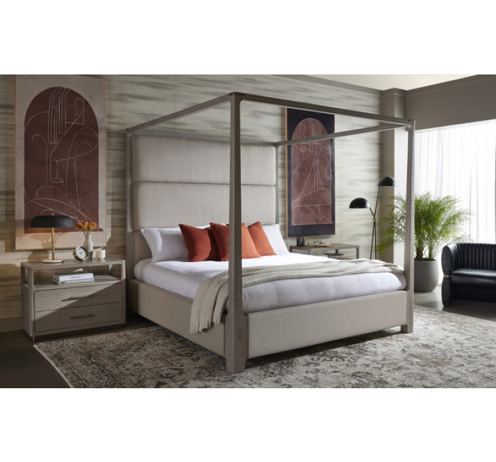Sunpan Danette Canopy Bed - King Zenith Taupe Grey - Lifestyle