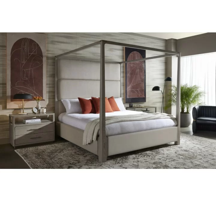 Sunpan Danette Canopy Bed - King Zenith Taupe Grey - Lifestyle