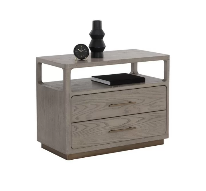 Sunpan Danette Nightstand, Grey - Lifestyle