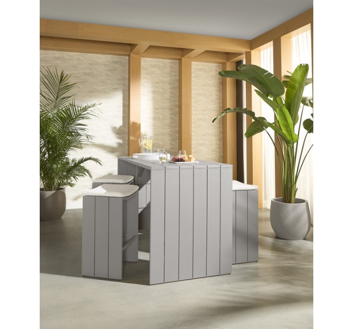 Sunpan Verin BarStool Greige - Stinson  White