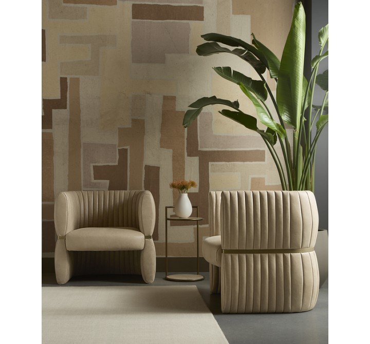 Sunpan Tryor Lounge Chair Sahara Sand Leather Set
