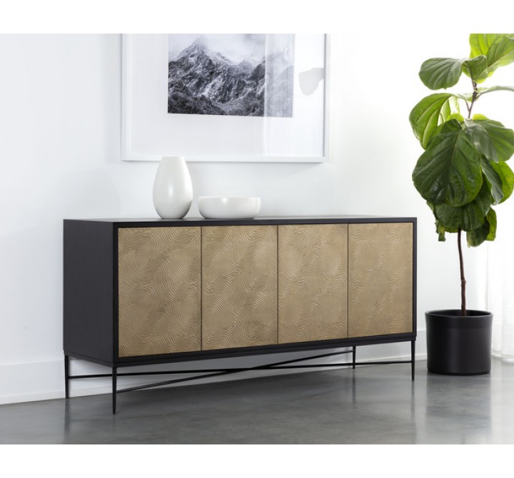 Sunpan Algarve Sideboard Black - Champagne Gold - Lifestyle