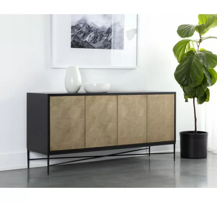 Sunpan Algarve Sideboard Black - Champagne Gold - Lifestyle