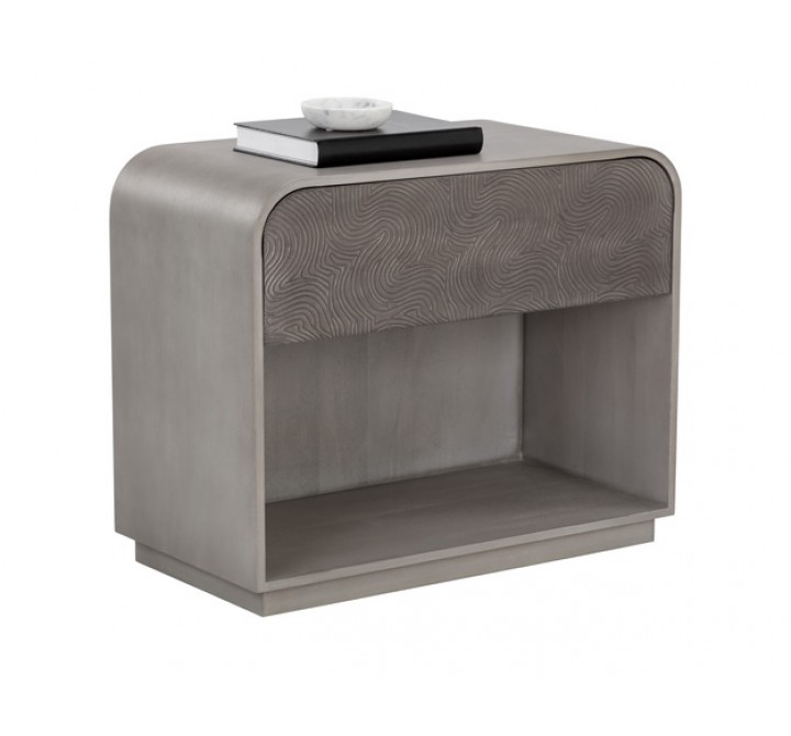 Sunpan Aalgarve Nightstand - Champagne Gold and Grey