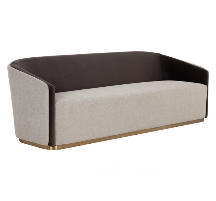 Sunpan Sheva Sofa - Ernst Sandstone / Meg Ash Front