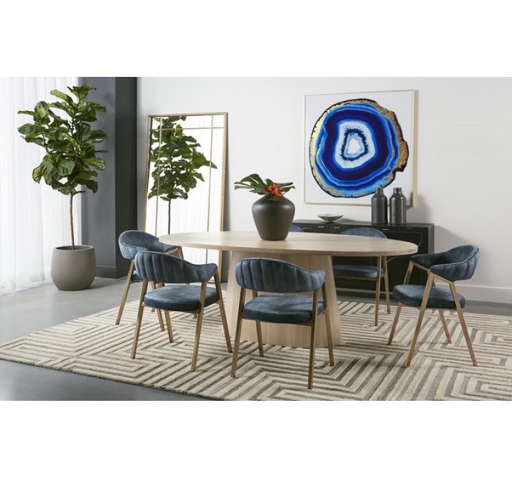Sunpan Elina Dining Table - Oval Light Oak 84" - Lifestyle