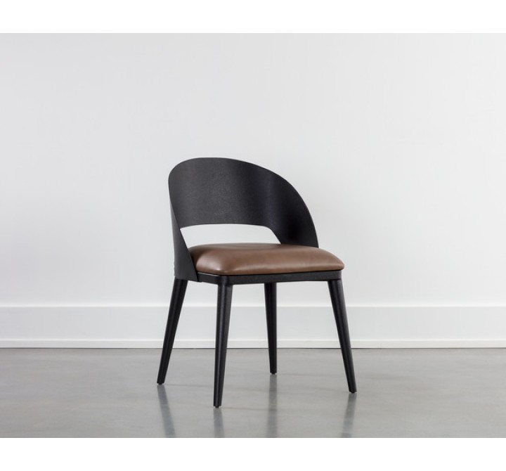 Sunpan Dezirae Dining Chair Black - Cognac Leather
