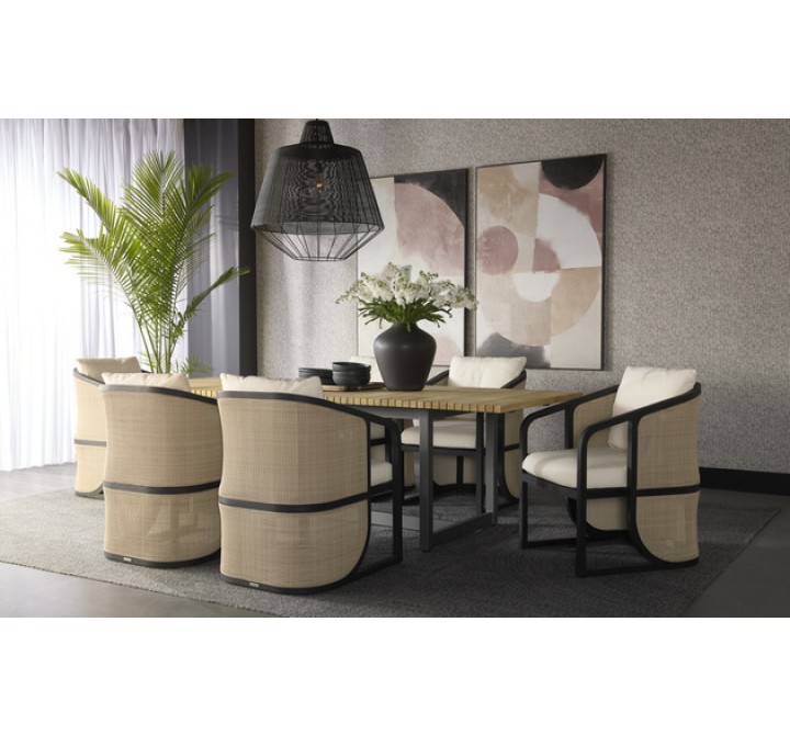 Sunpan Palermo Dining Chair Stinson Cream Brown set