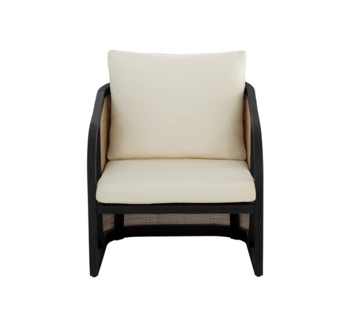 Sunpan Palermo Lounge Chair Stinson Cream Black Front