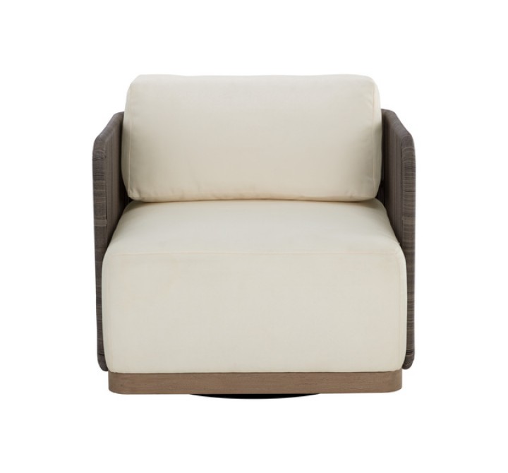 Sunpan Ravenna Swivel Armchair - Stinson Cream Front