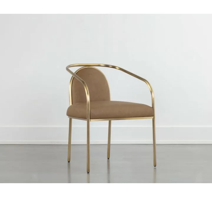 Sunpan Cicero Dining Armchair - Milliken Cognac - Lifestyle