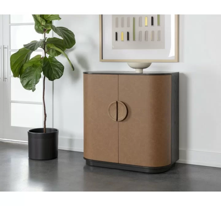 Sunpan Dresden Bar Cabinet - Milliken Cognac - Lifestyle