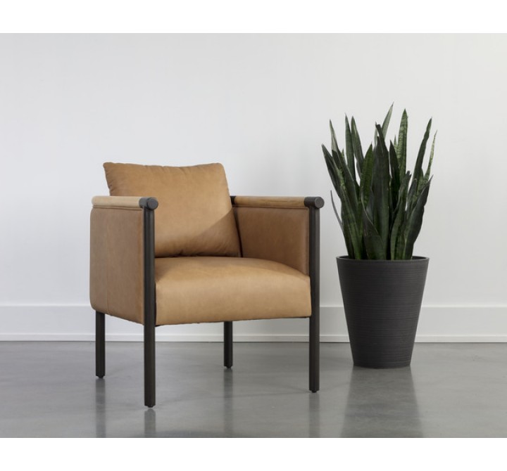 Sunpan Wilder Lounge Chair - Ludlow Sesame Leather