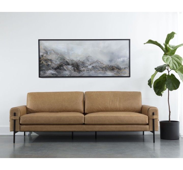 Sunpan Camus Sofa - Ludlow Sesame Leather - Lifestyle
