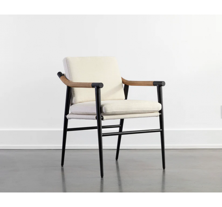 Sunpan Meadow Dining Armchair in Heather Ivory Tweed - Lifestyle