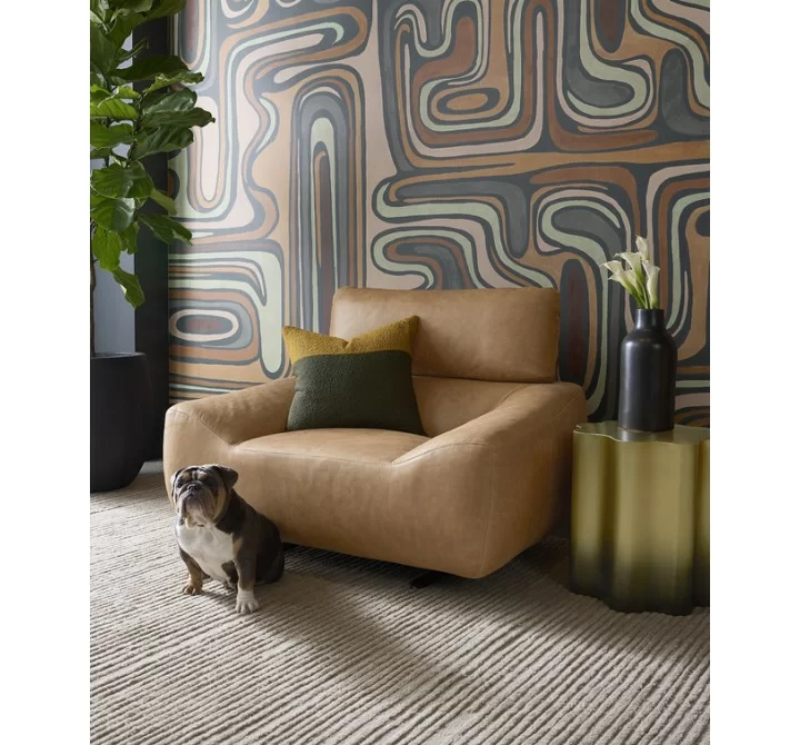 Sunpan Paget Glider Lounge Chair - Camel Leather 2