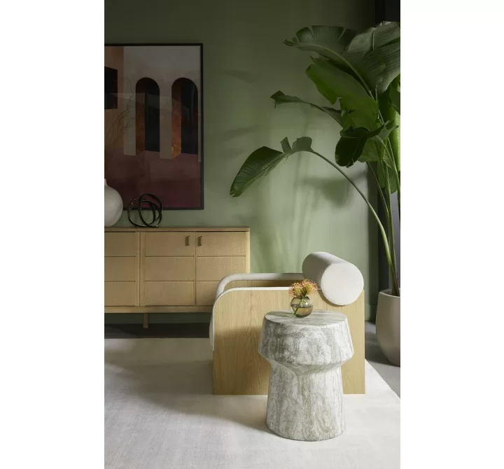 Sunpan Coburn Lounge Chair Dark Brown - Rustic Oak - Eclipse White