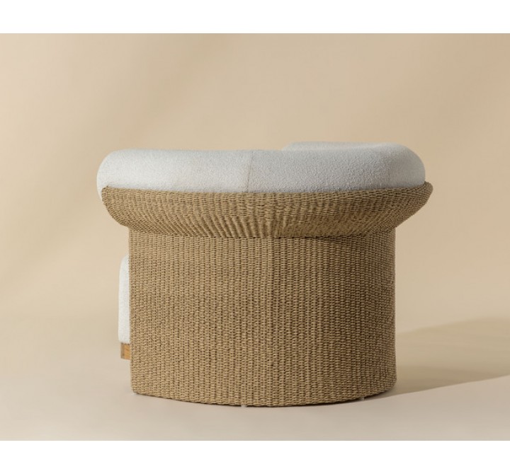 Sunpan Asos Lounge Chair - Louis Cream - Front Angle
