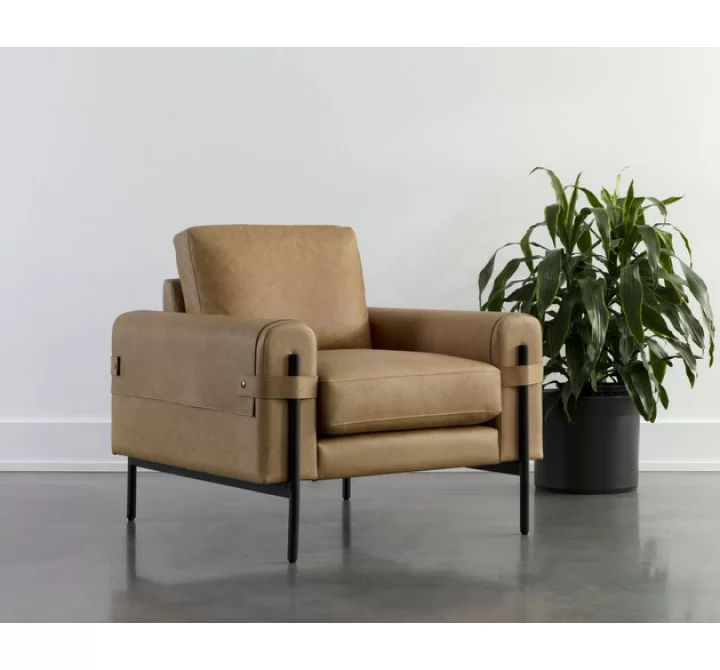 Sunpan Camus Armchair - Ludlow Sesame Leather - Lifestyle