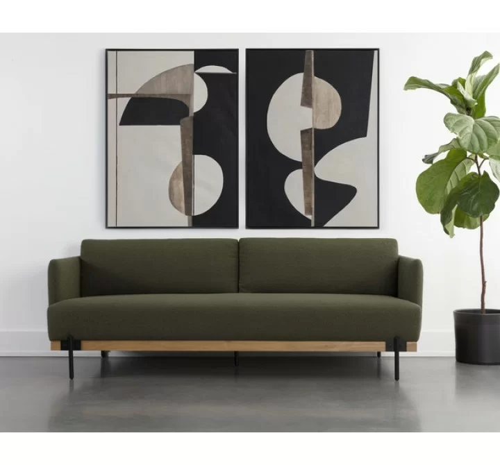 Sunpan Saul Sofa - Copenhagen Olive
