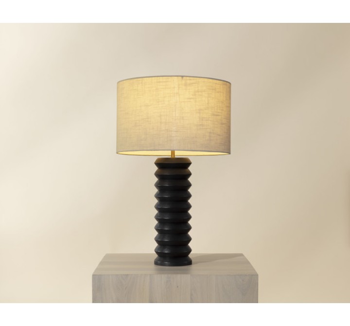 Sunpan Oletto Table Lamp - Lit Front Angle