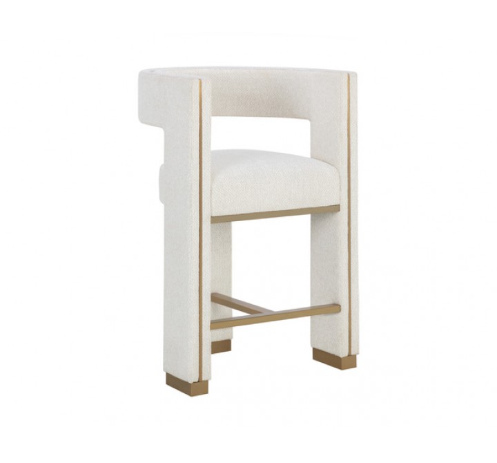 Sunpan Adamina Counter Stool Rhea Light Barley - Front Side Angle