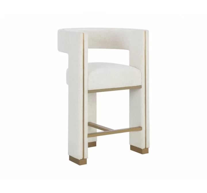 Sunpan Adamina Counter Stool Rhea Light Barley - Front Side Angle