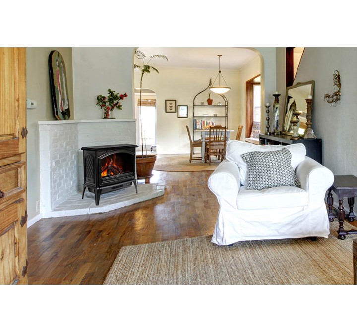 Sierra Flame E-50/E-70 Cast Iron Freestand Electric Fireplace - Lifestyle