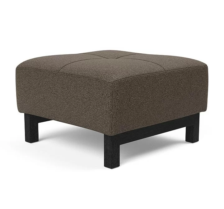 Innovation Living Grand D.E.L. Ottoman in Black Wood Legs and Kenya Taupe Fabric - Angled