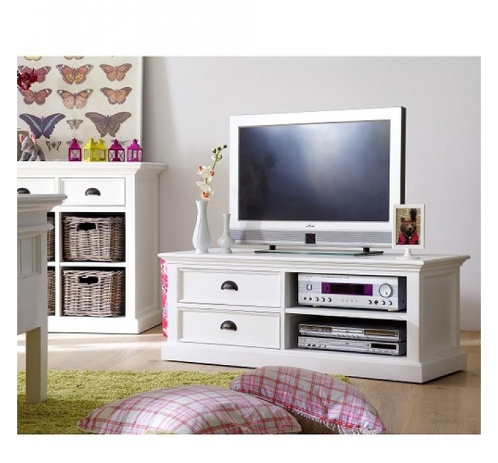 Nova Solo Halifax Entertainment &TV-Media Stand - White - Lifestyle