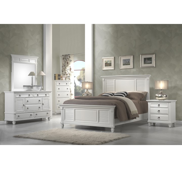 Alpine Furniture Winchester Nightstand in White - Lifestyle