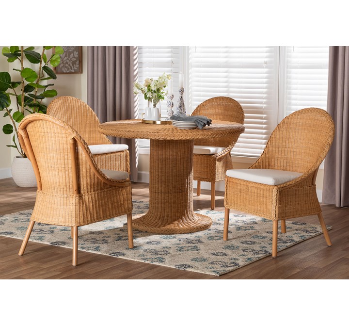 Baxton Bali and Pari Willy 5-piece Rattan Dining Set