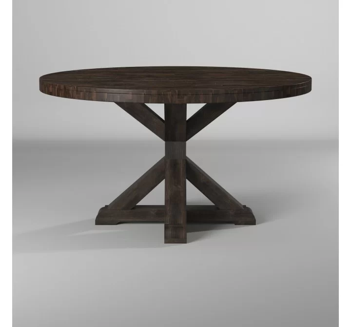 Alpine Furniture Newberry Round Dining Table in Salvaged Grey - Side