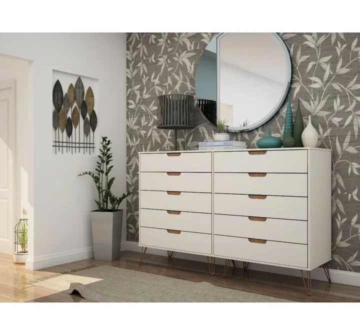 Manhattan Comfort Rockefeller Dresser Off White