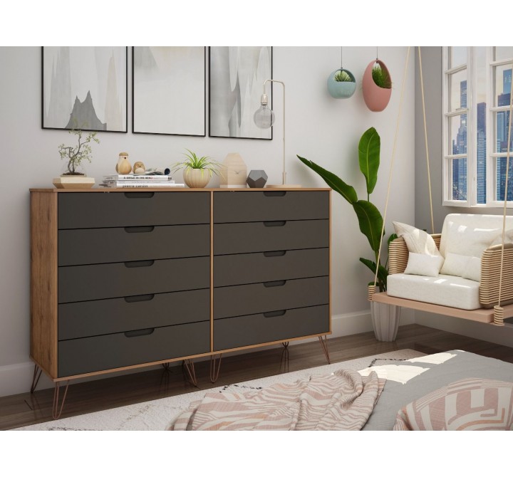 Manhattan Comfort Rockefeller Dresser Grey