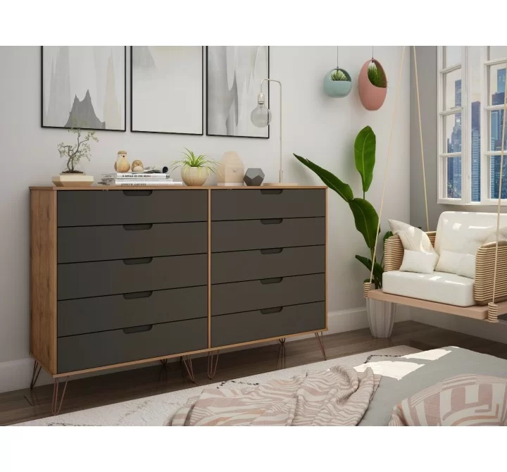 Manhattan Comfort Rockefeller Dresser Grey