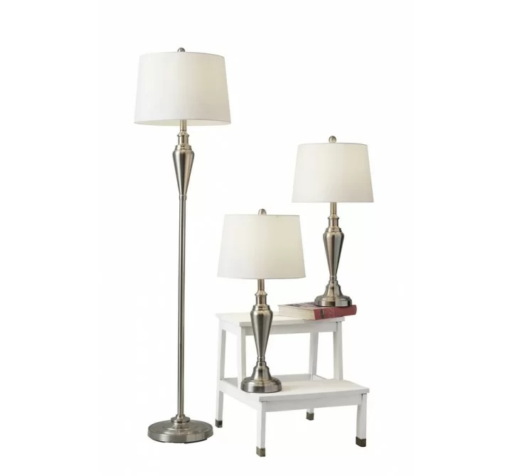 Adesso Glendale 3 Piece Floor and Table Lamp Set