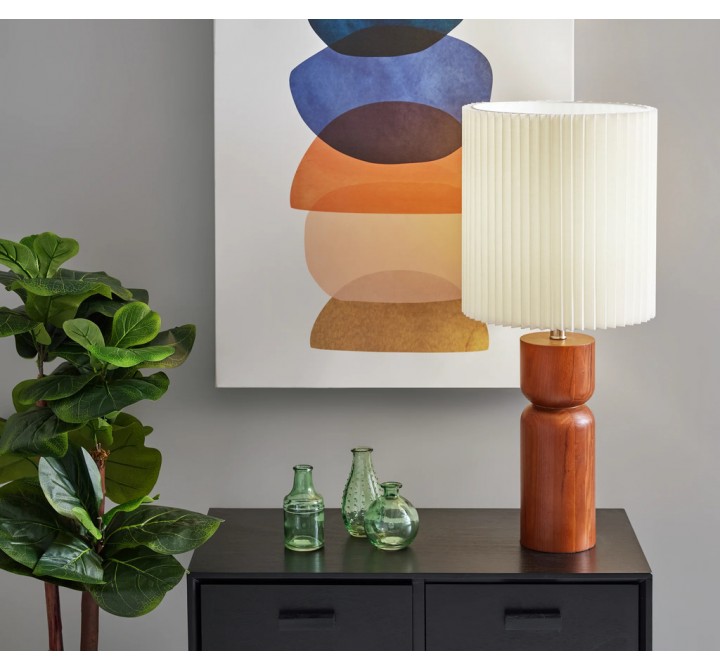 Adesso James Table Lamp Walnut Wood
