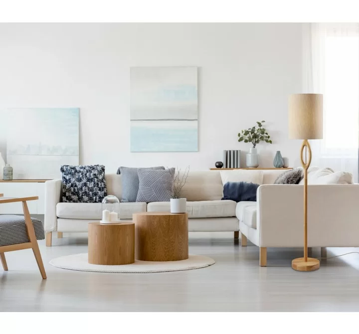 Adesso Mayfair Floor Lamp Natural Wood