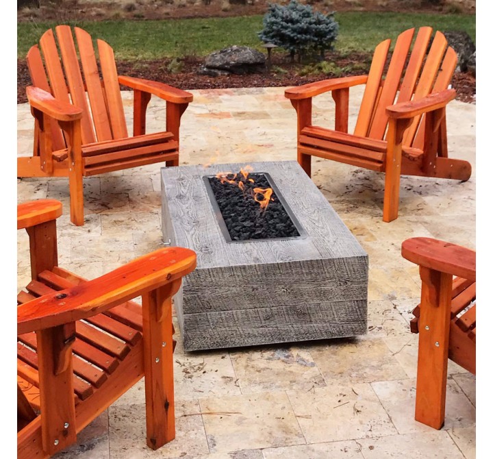 The Outdoor Plus Coronado Wood Grain Fire Pit 