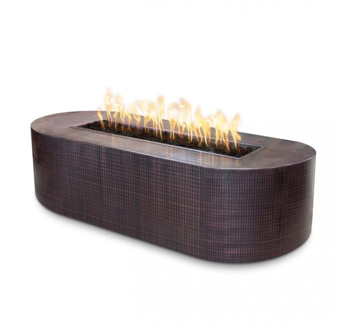 The Outdoor Plus Bispo 84" x 24" Fire Pit - Hammered Copper
