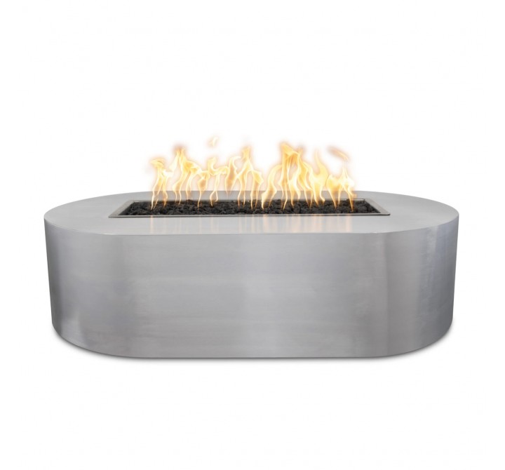 The Outdoor Plus Bispo 84" x 24" Fire Pit - Stainless Steel