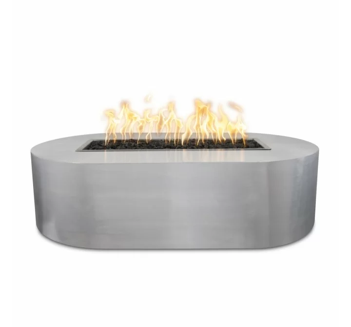 The Outdoor Plus Bispo 84" x 24" Fire Pit - Stainless Steel