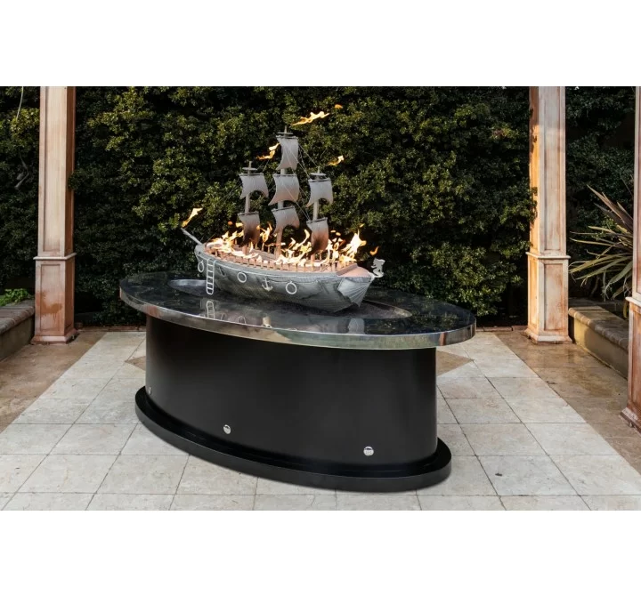 The Outdoor Plus La Pinta Fire Table - Stainless Steel Top & Powder Coated Base